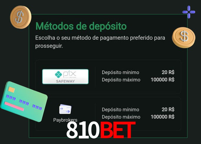 O cassino 810bet oferece uma grande variedade de métodos de pagamento